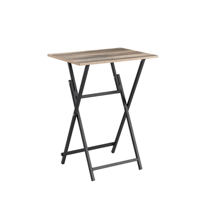 Rustic Folding Dining Tray Industrial Side Table For Couch Meals