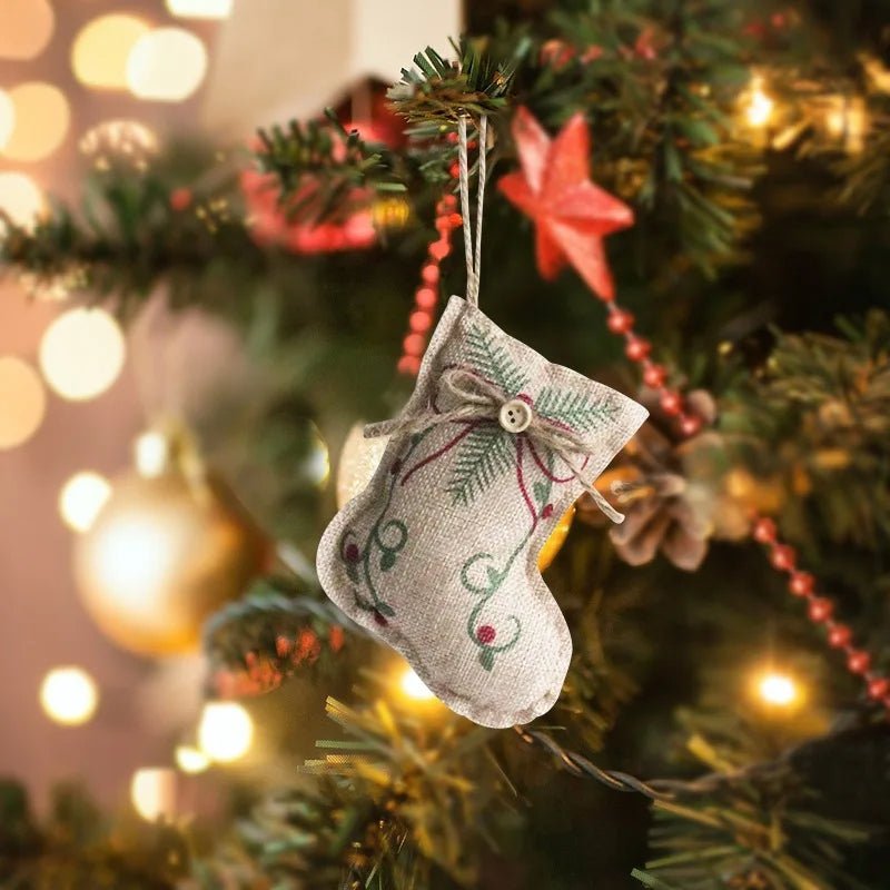 Rustic Linen Christmas Pendants Charming Tree Ornaments Holiday Décor