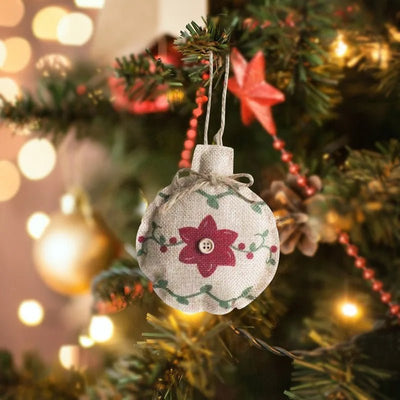 Rustic Linen Christmas Pendants Charming Tree Ornaments Holiday Décor