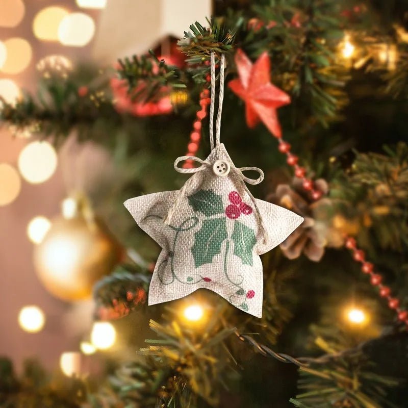 Rustic Linen Christmas Pendants Charming Tree Ornaments Holiday Décor