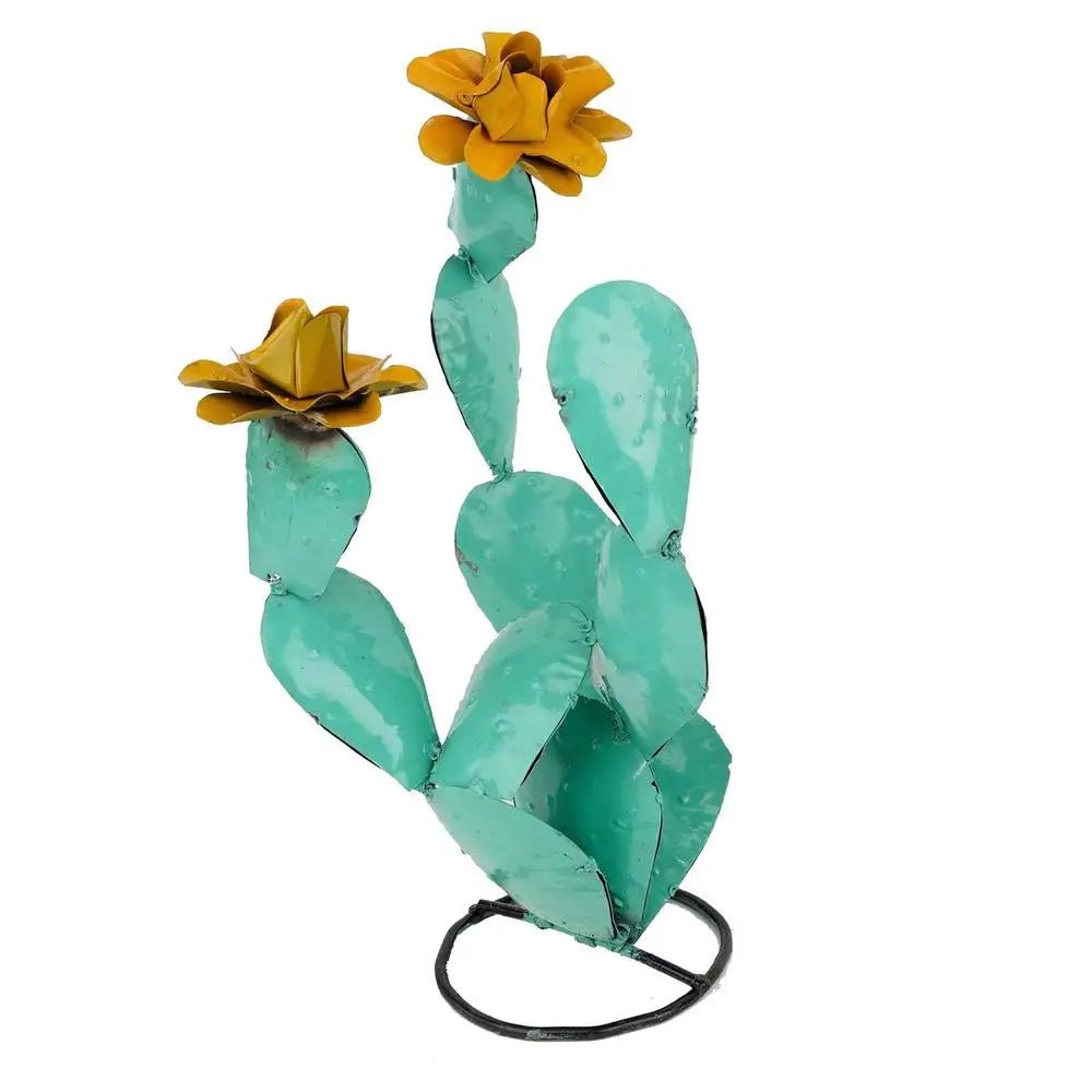 Rustic Metal Cactus Sculpture Indoor Outdoor Yard Garden Décor Charm