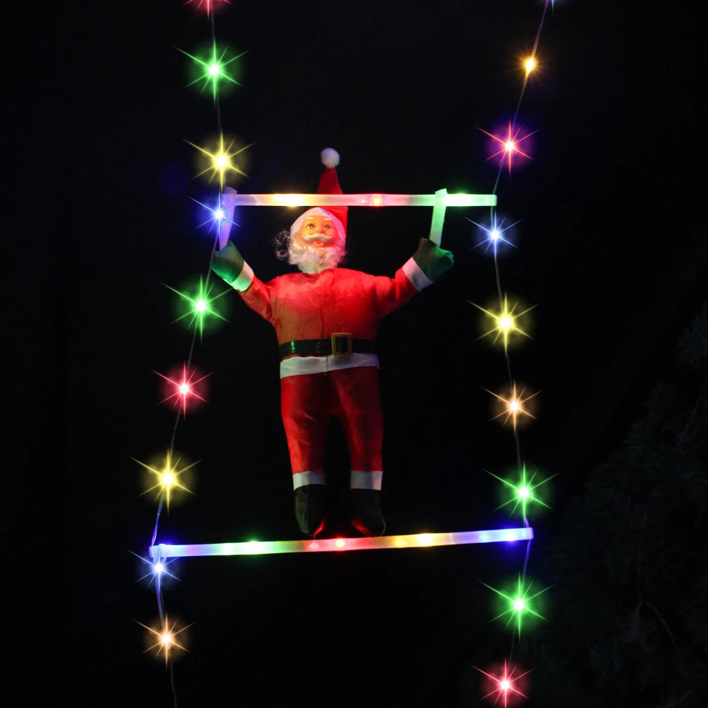 Santa Claus LED Christmas Decoration With Climbing Ladder Lights