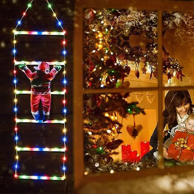 Santa Claus LED Christmas Decoration With Climbing Ladder Lights
