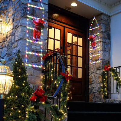 Santa Claus LED Christmas Decoration With Climbing Ladder Lights