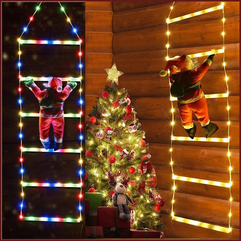Santa Claus LED Christmas Decoration With Climbing Ladder Lights