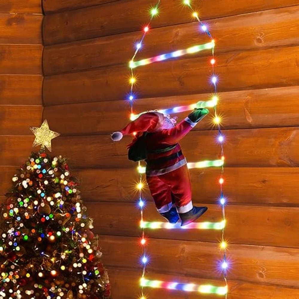 Santa Claus LED Christmas Decoration With Climbing Ladder Lights