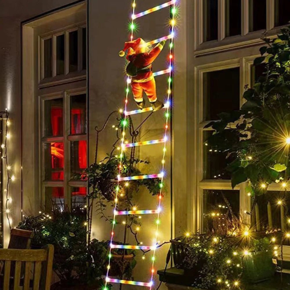 Santa Claus LED Christmas Decoration With Climbing Ladder Lights