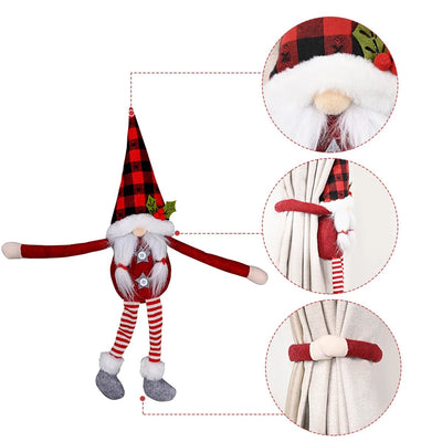 Santa And Elk Christmas Curtain Buckle Festive Holiday Home Decor