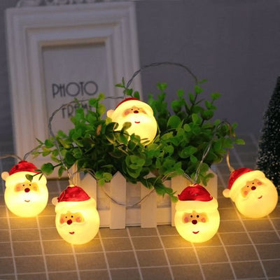 Santa Lights LED Christmas Decoration Santa Head String Lights Party
