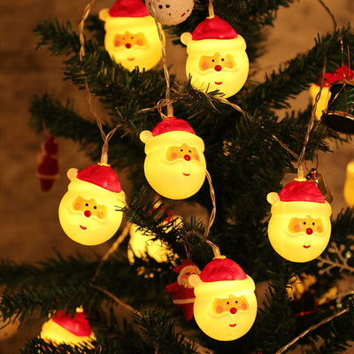 Santa Lights LED Christmas Decoration Santa Head String Lights Party