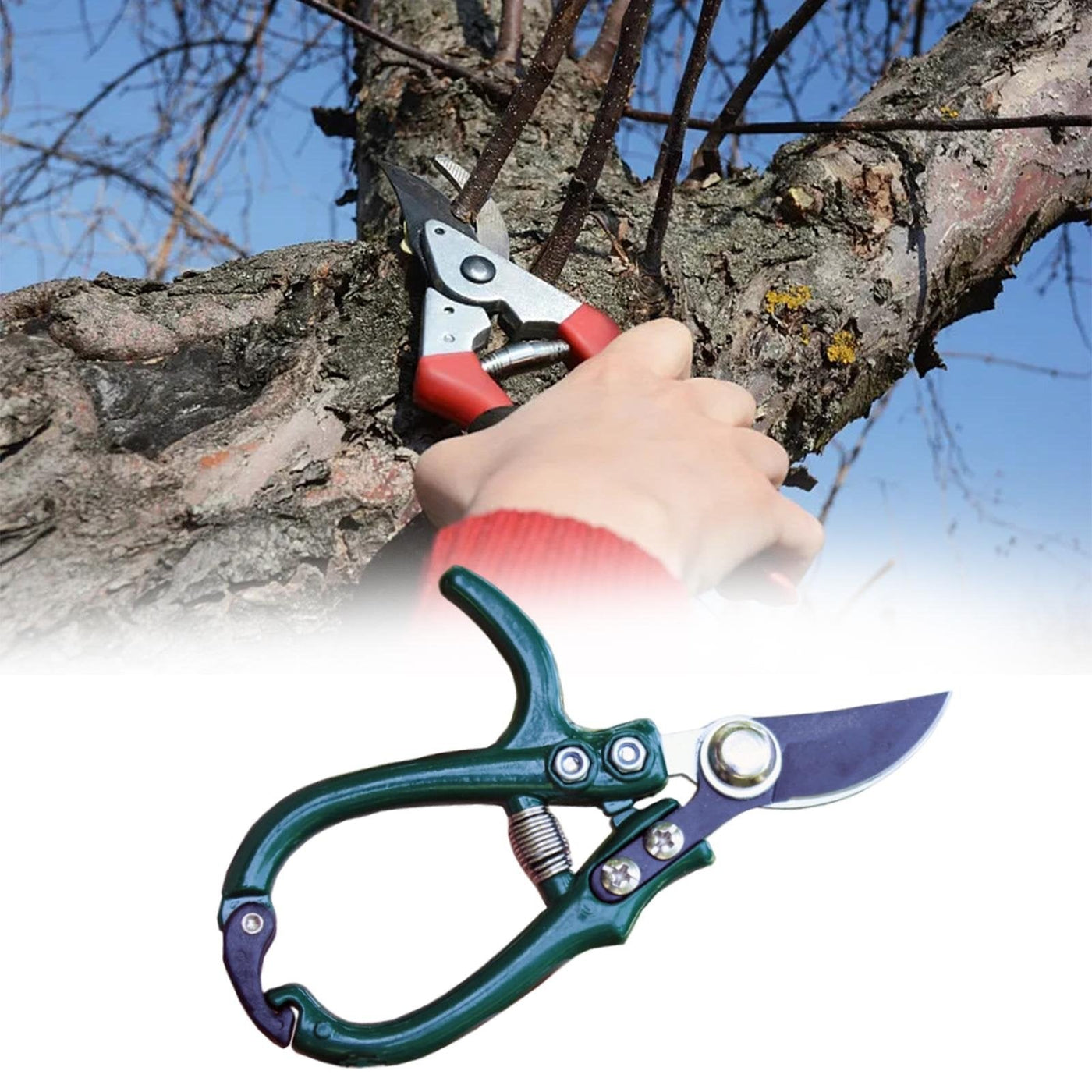 Pruning Shears Stainless Steel Manual Garden Scissors With Safety Buckle