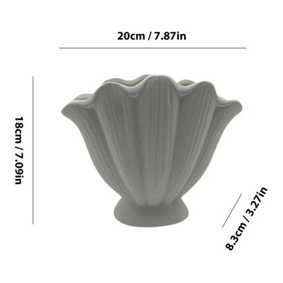 Ceramic Seashell Vase For Floral Arrangements And Terrarium Decor