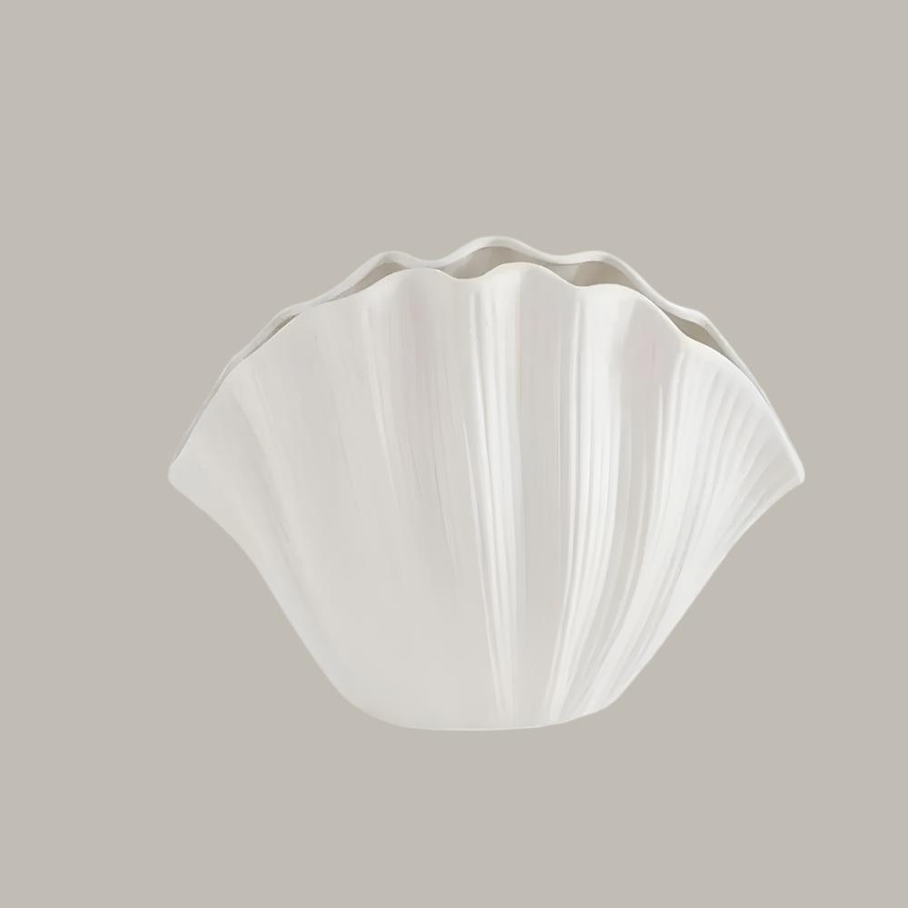 Ceramic Seashell Vase For Floral Arrangements And Terrarium Decor