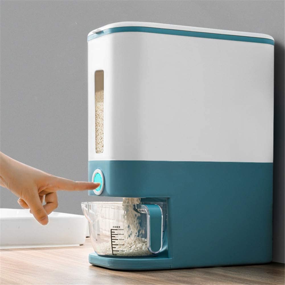 Rice Bucket Dispenser With Airtight Sealed Storage Container
