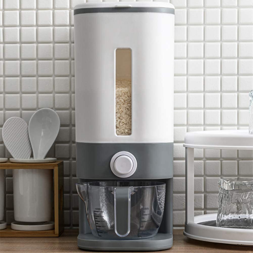 Rice Bucket Dispenser With Airtight Sealed Storage Container