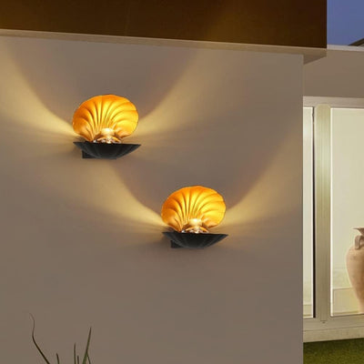 Seashell Wall Lamp LED Exterior Clam Shell Pearl Light Fixture