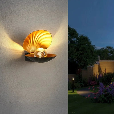 Seashell Wall Lamp LED Exterior Clam Shell Pearl Light Fixture