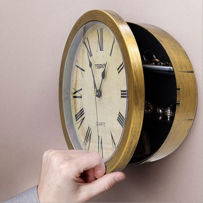 Secret Wall Clock With Mechanical Hidden Storage Box