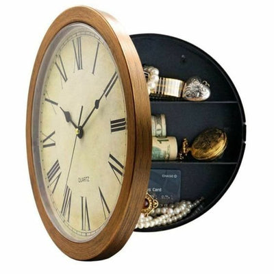 Secret Wall Clock With Mechanical Hidden Storage Box
