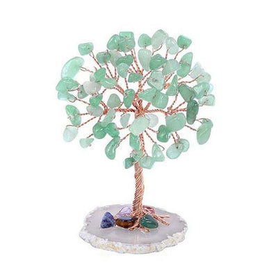 Seven Color Agate Money Tree With Crystals Feng Shui Decor