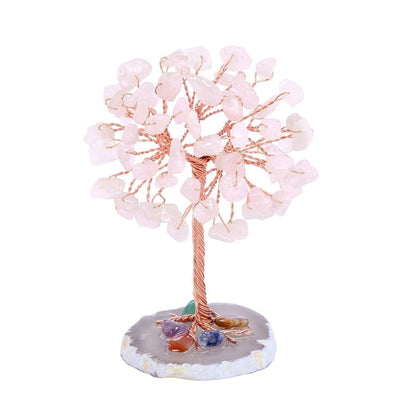 Seven Color Agate Money Tree With Crystals Feng Shui Decor