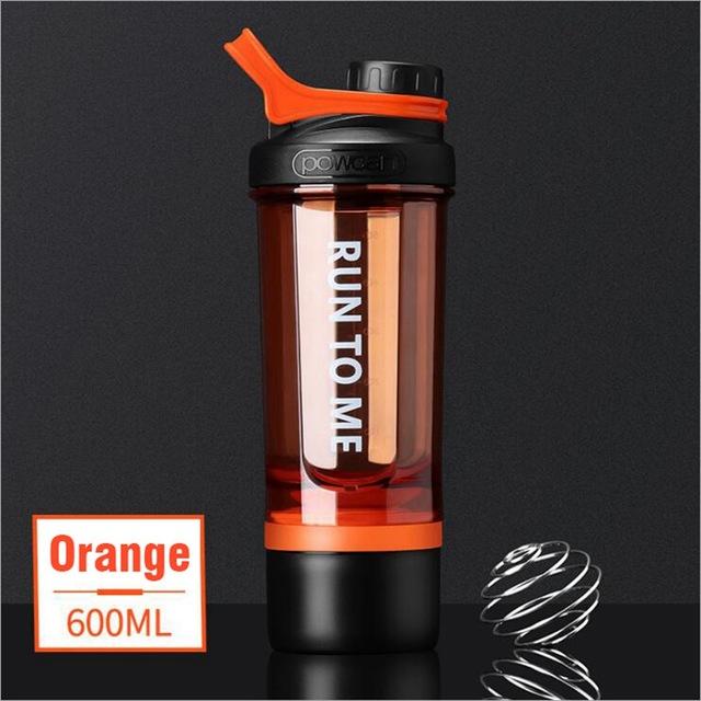 Shaker Bottle 600ml Leak Proof Fitness Mixer Cup