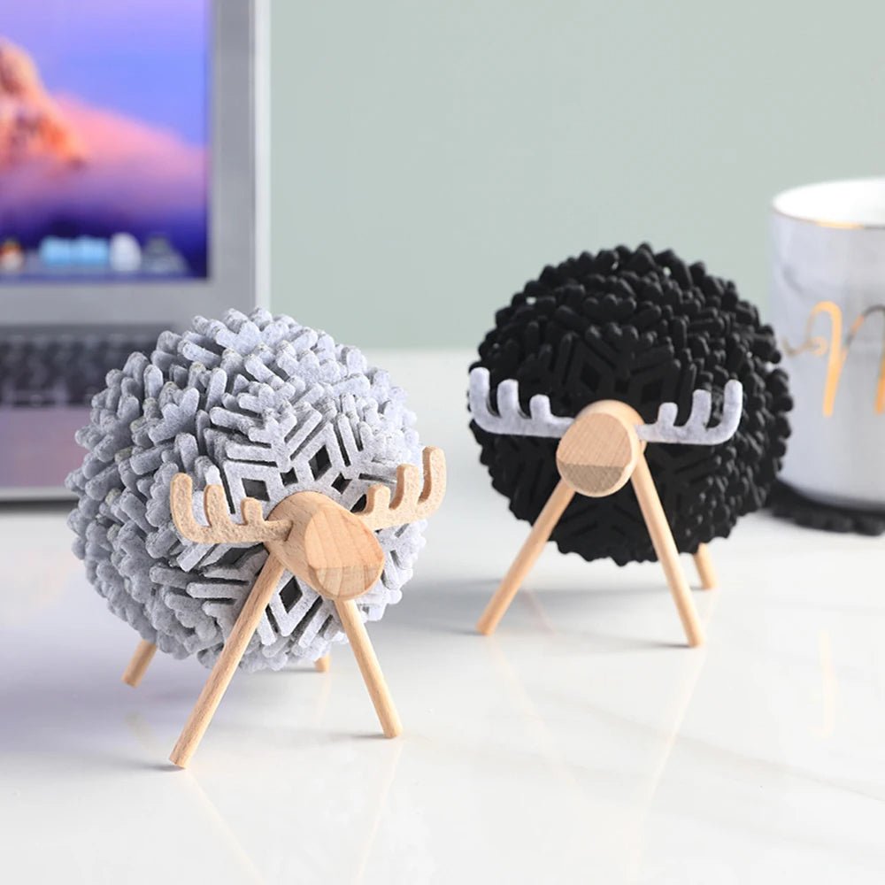 Sheep-shaped Felt Coasters Non-slip Insulated Cup Mats For Home
