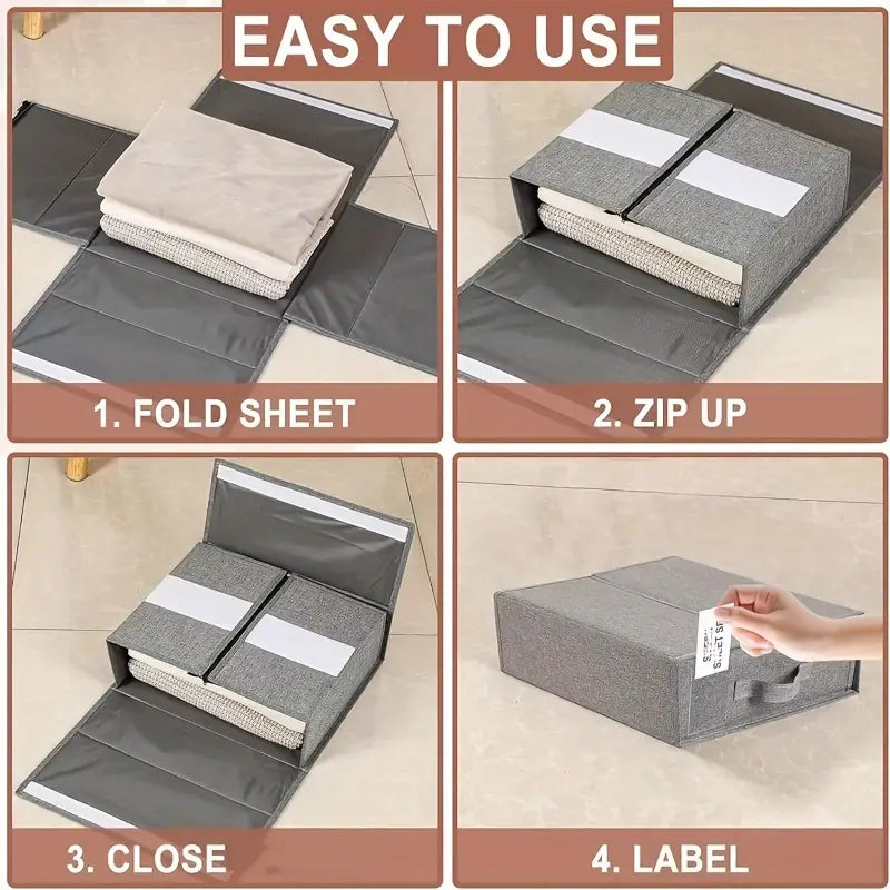 Collapsible Bedsheet Organizer Storage Bag For Neat Linen Management