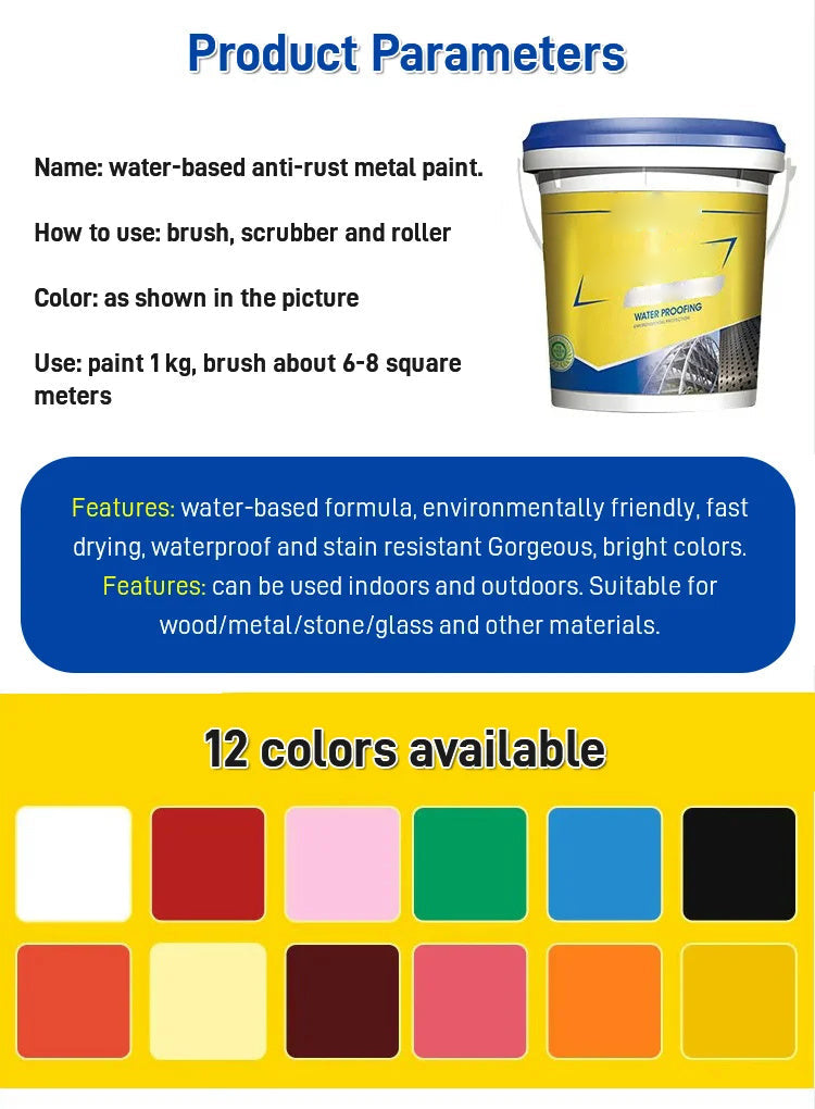 Water-based Rust-proof Metal Paint For Durable Protective Coating
