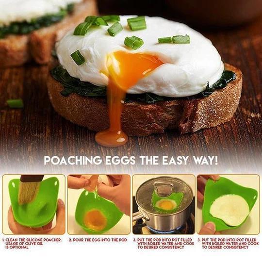 Silicone Egg Poaching Pods For Easy Perfect Poached Eggs