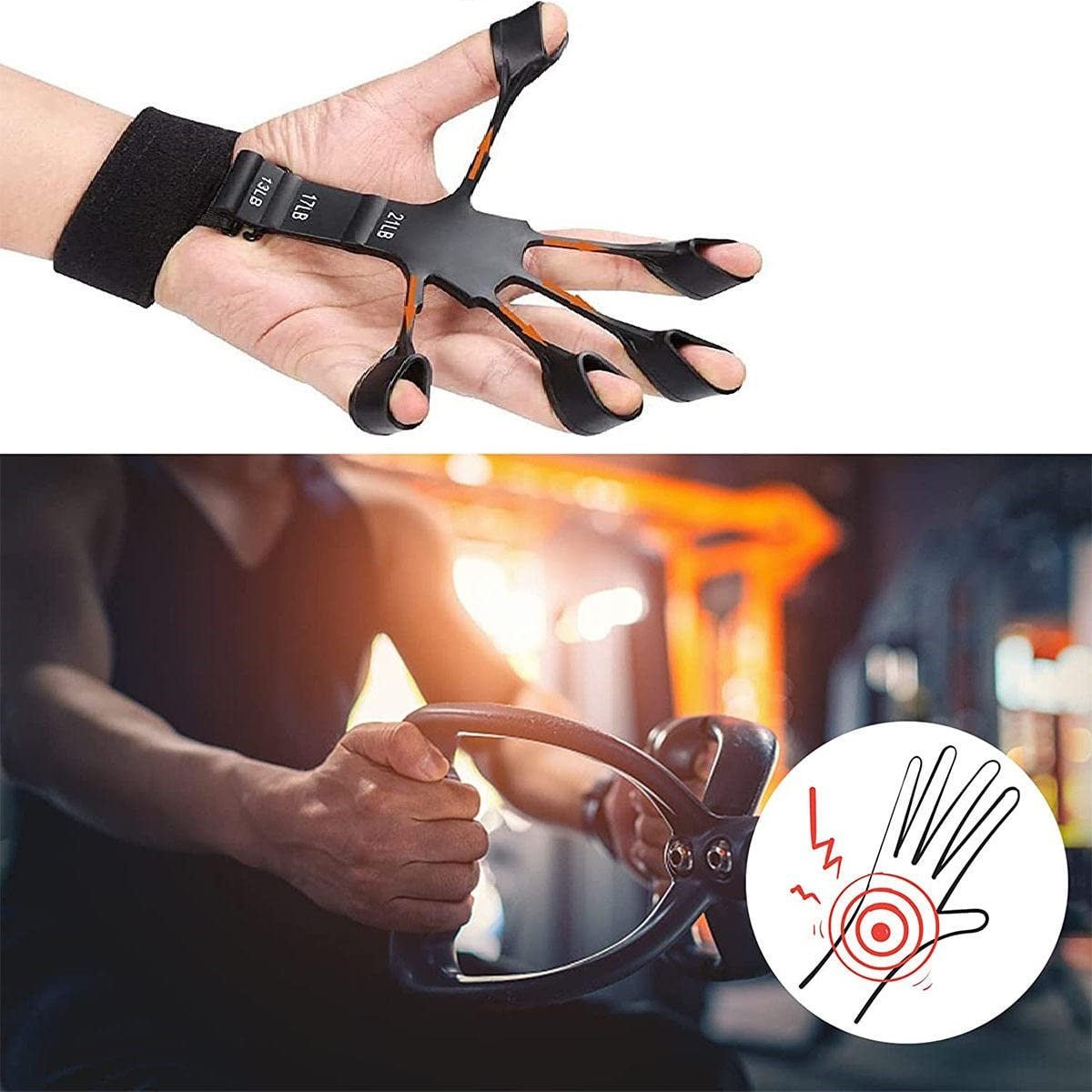 Silicone Finger Trainer Hand Grip Strengthener For Rehab And Training