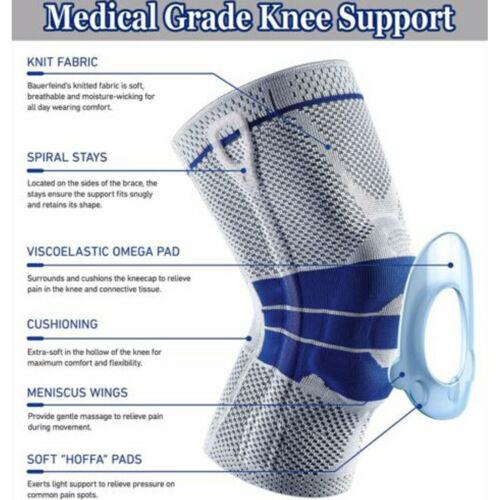 Silicone Knee Compression Sleeve With Spring Support And Stabilizers