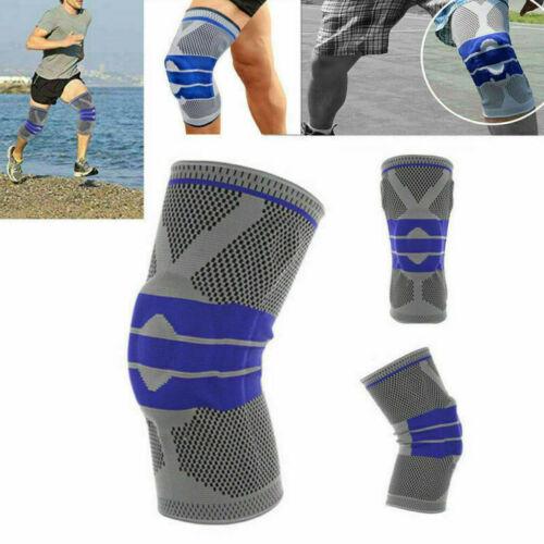 Silicone Knee Compression Sleeve With Spring Support And Stabilizers