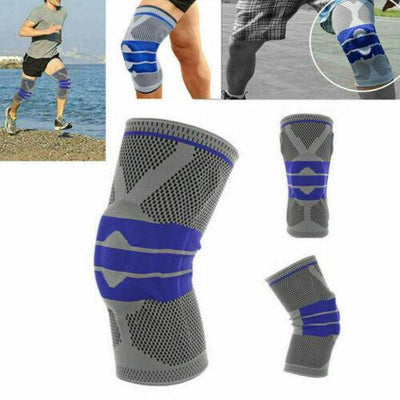 Silicone Knee Compression Sleeve With Spring Support And Stabilizers