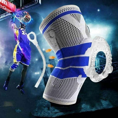 Silicone Knee Compression Sleeve With Spring Support And Stabilizers