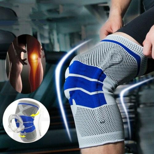 Silicone Knee Compression Sleeve With Spring Support And Stabilizers