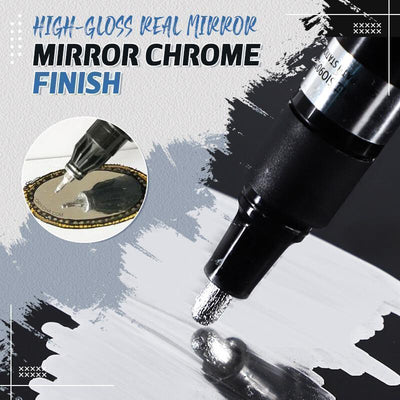 Silver Chrome Marker Pen For Smooth Metallic Drawing And Writing