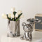 Silver Ceramic Flower Vase Elegant Electroplated Floral Decor Accent