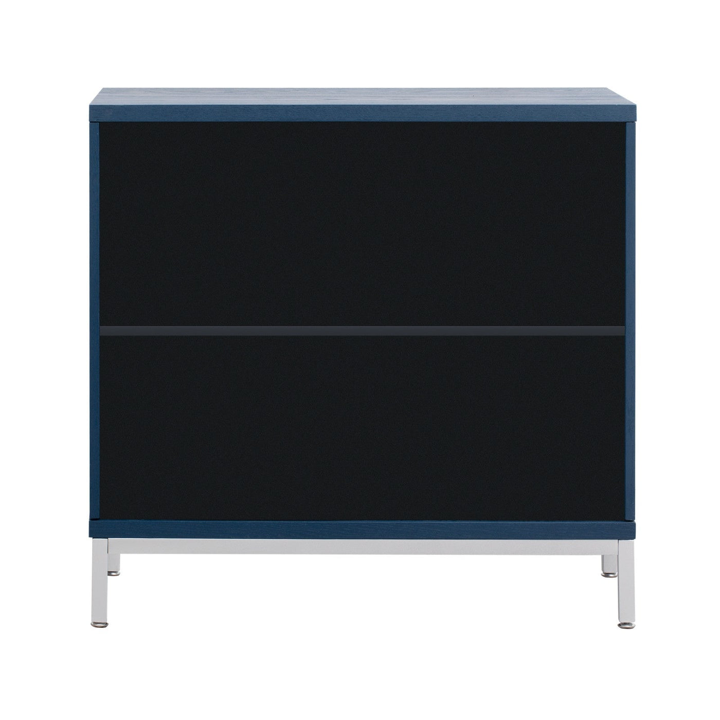Storage Cabinet With Solid Wood Veneer And Metal Frame Navy