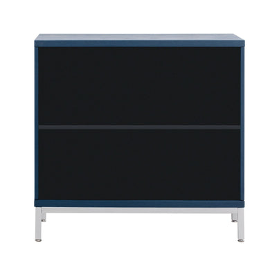 Storage Cabinet With Solid Wood Veneer And Metal Frame Navy