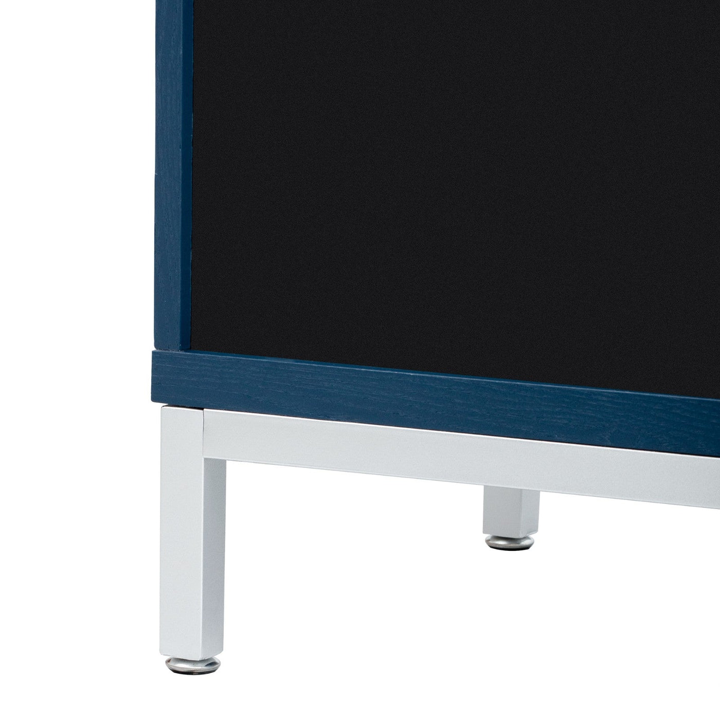 Storage Cabinet With Solid Wood Veneer And Metal Frame Navy