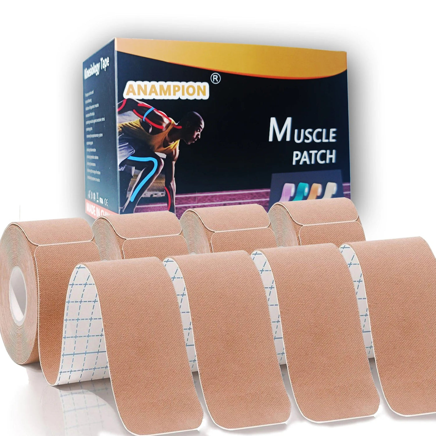 Kinesiology Tape 4 Rolls Waterproof Breathable Latex-Free Athletic Tape