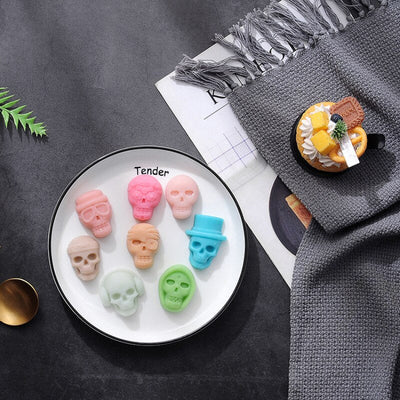 Skull Cake Mold Silicone 8 Hole For Jelly Ice Cube Soap Making