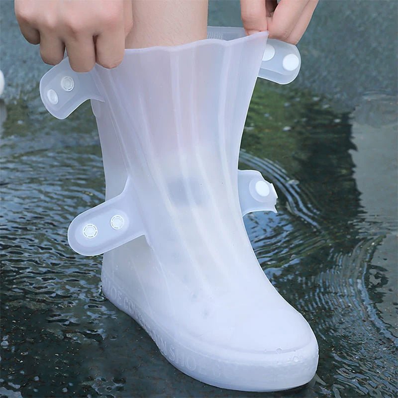 Slip On Transparent Waterproof Rain Shoe Covers Durable Rubber Overshoes