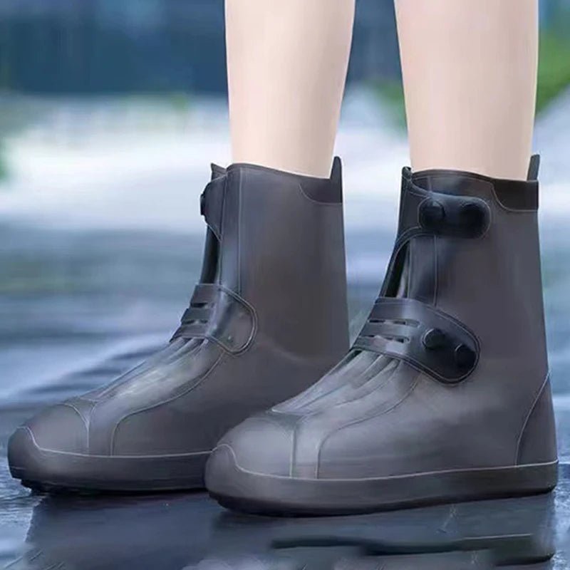 Slip On Transparent Waterproof Rain Shoe Covers Durable Rubber Overshoes