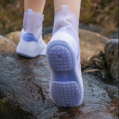 Slip On Transparent Waterproof Rain Shoe Covers Durable Rubber Overshoes