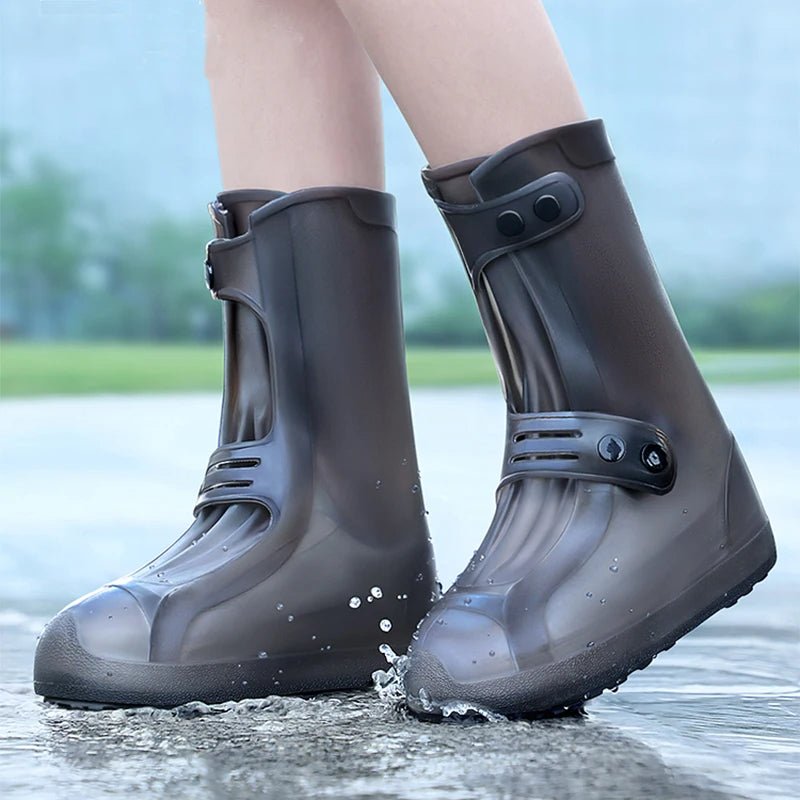 Slip On Transparent Waterproof Rain Shoe Covers Durable Rubber Overshoes