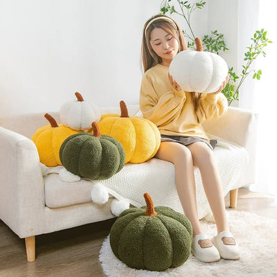 Small Soft Pumpkin Plush Toy Cozy Halloween Pillow For Kids Bedroom