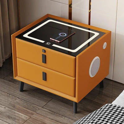Smart Bedside Table With Wireless Charging And Fingerprint Lock
