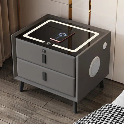 Smart Bedside Table With Wireless Charging And Fingerprint Lock